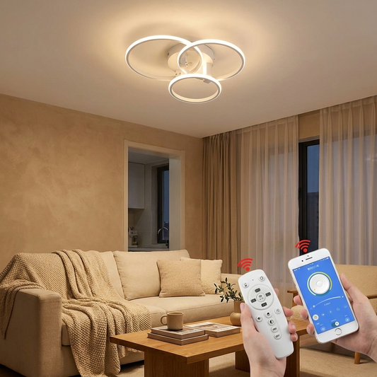 Modern Dimmable Chandelier in use