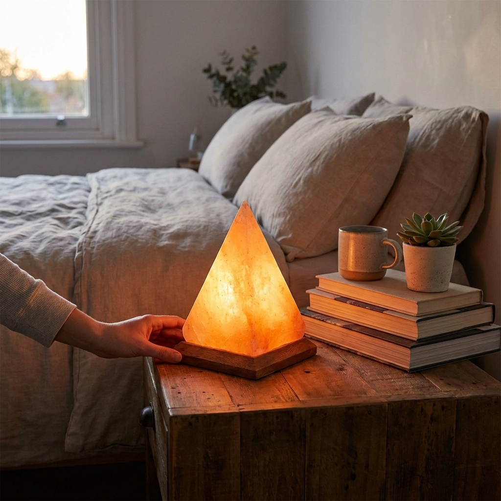 Crystal Salt Lamp in use