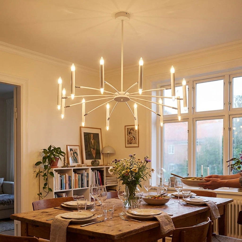 Minimalist Chandelier in use
