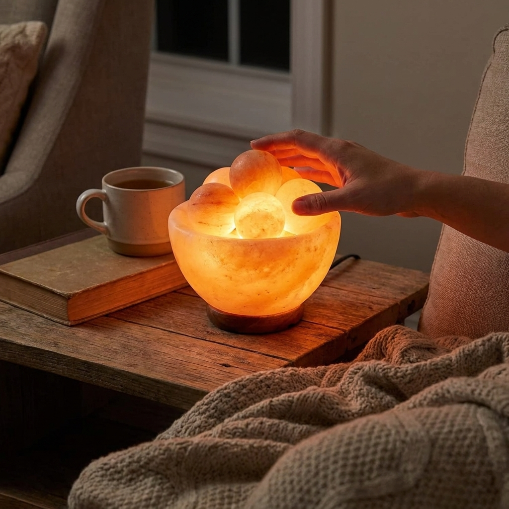 Himalayan Fire Bowl Salt Lamp lifestyle