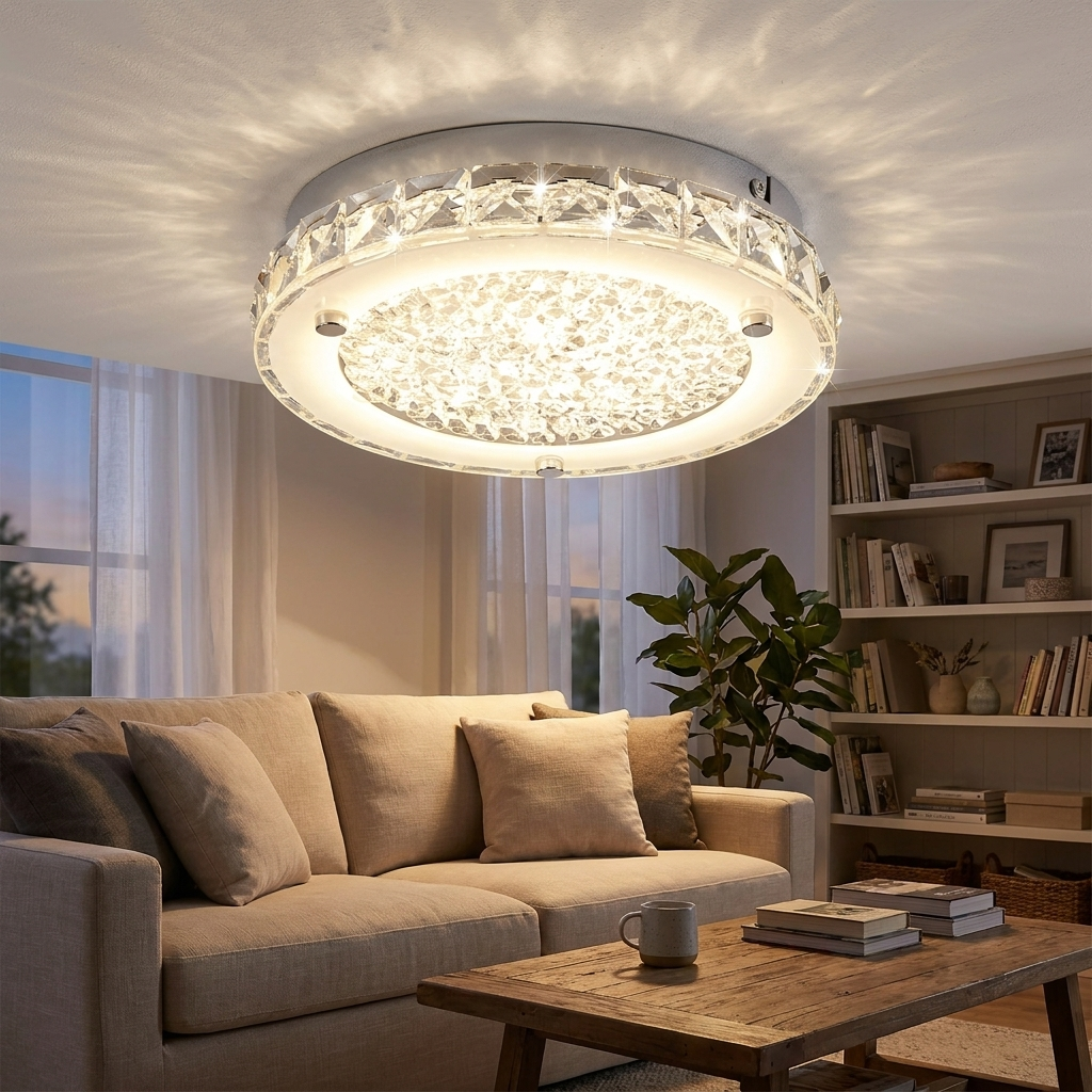 Crystal Ceiling Light Flush Mount lifestyle