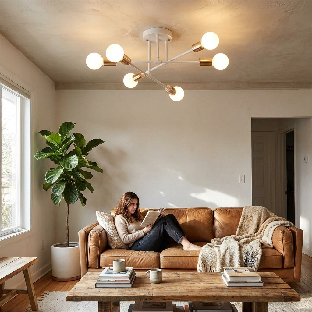 Retro Industrial 6 Heads Ceiling Lamp lifestyle