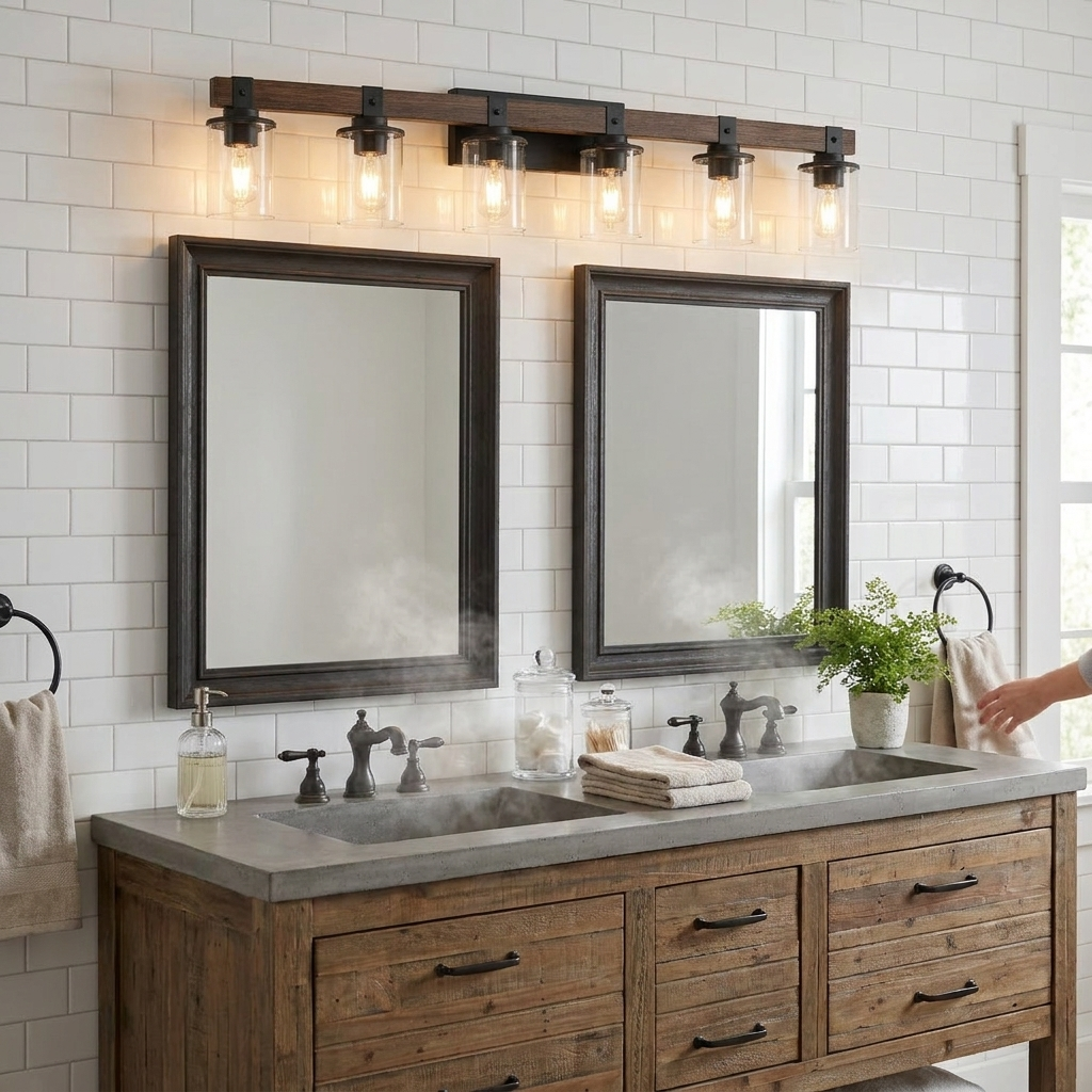6-Lights Farmhouse Vanity Lights lifestyle