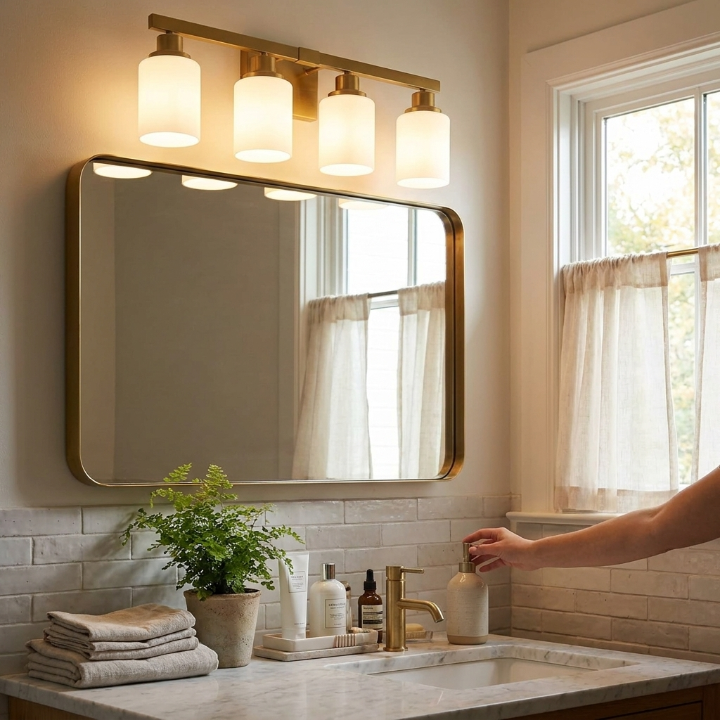 Bathroom Vanity Frosted Glass lifestyle