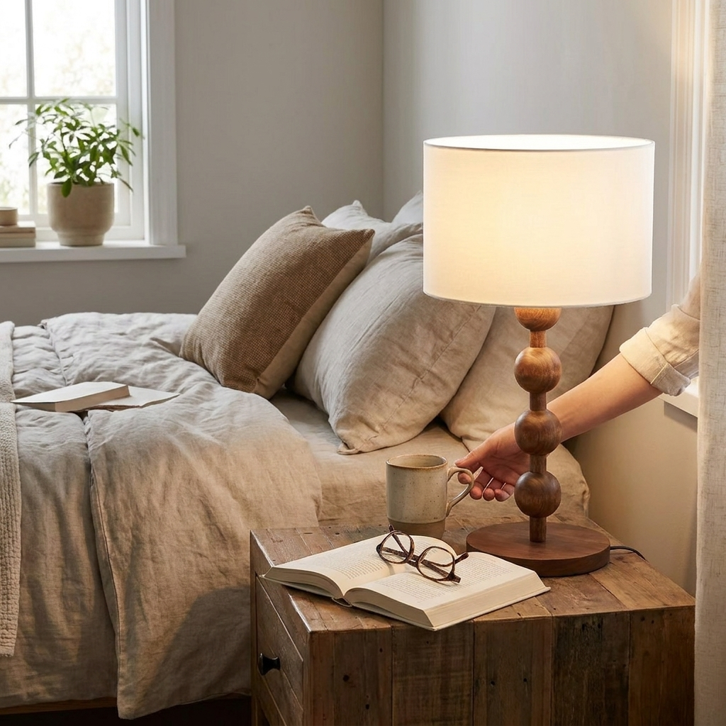 Vintage Floor Lamp Wood lifestyle