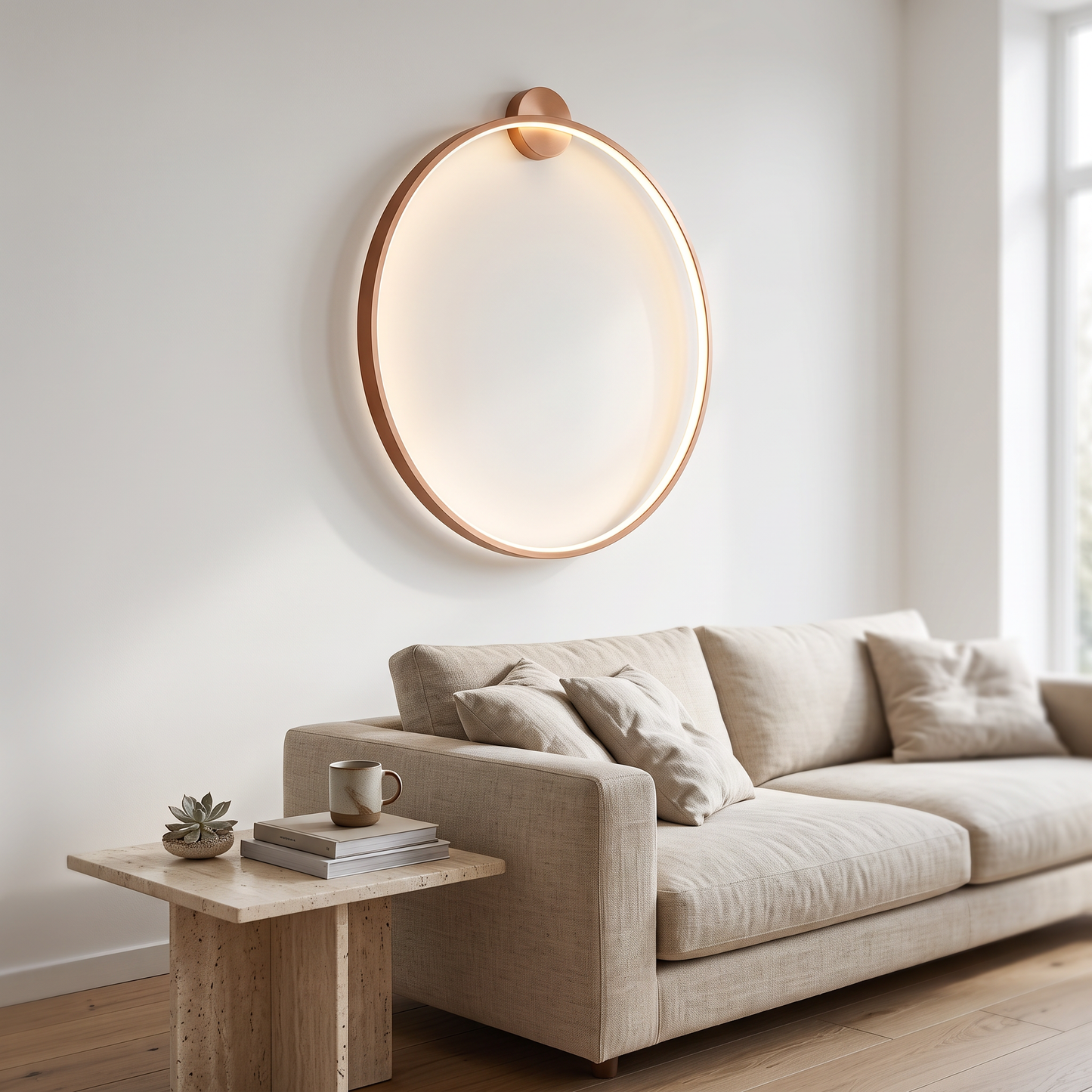 Paragon Minimalist Wall Light in a minimalist living room