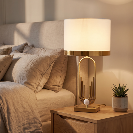 Paragon Nordic Modern Table Lamp on a bedside table