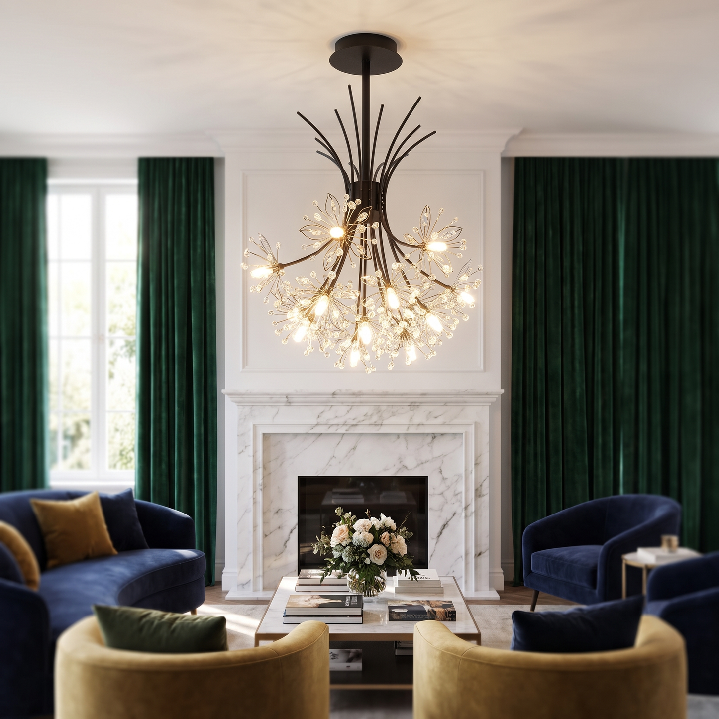 Paragon Luxury Chandelier in an elegant living room