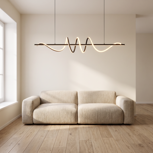 Paragon Minimalist Chandelier in a calm minimalist living room
