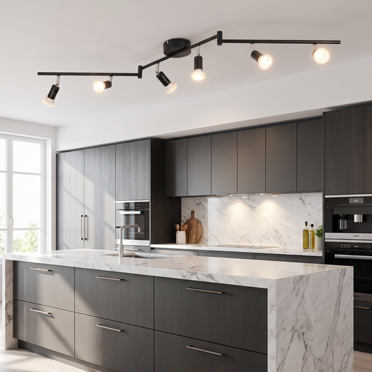 Paragon GU10 Modern LED Ceiling Spotlights in a modern kitchen