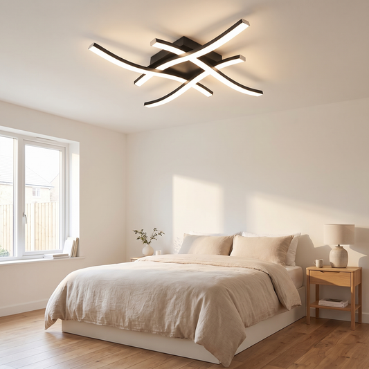 Paragon Simple LED Ceiling Light in a modern bedroom