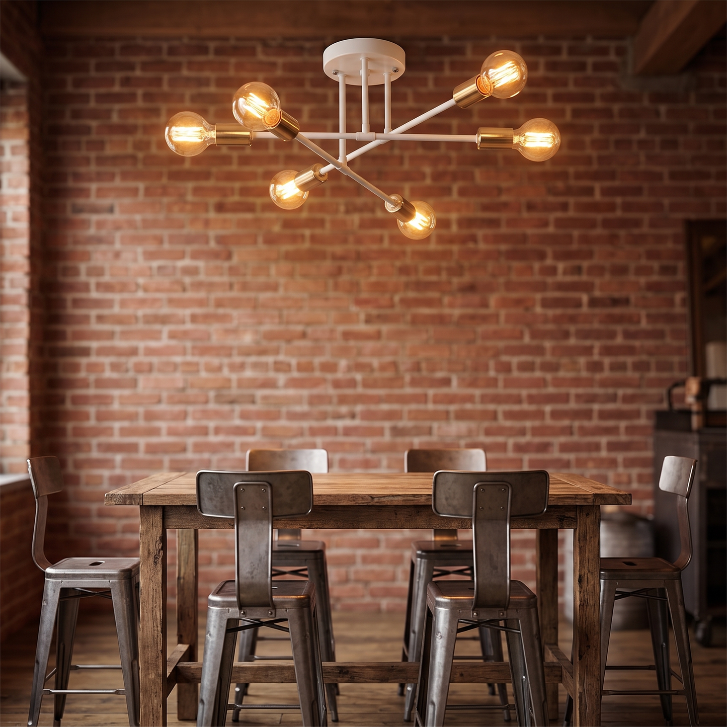 Paragon Retro Industrial Ceiling Lamp in a loft-style room